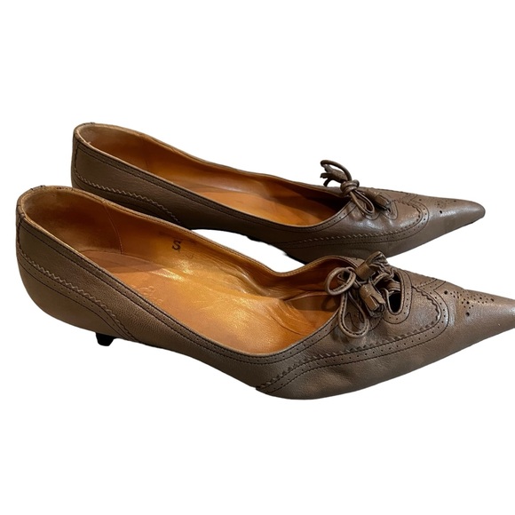 Hermes Vintage Tassel Bow Kitten Heels, Sz 40 - Picture 4 of 16